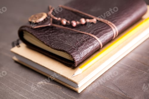 Preview: Vintage notebook with leather cover