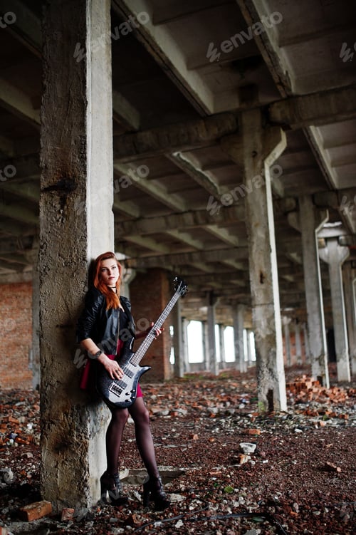 Preview: Portrait of gothic woman musician