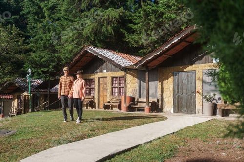 Preview: A couple walking near the house