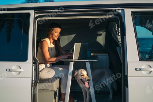 Preview: Working remotely from a van while enjoying the companionship of a loyal dog by your side