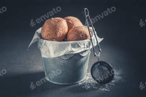 Preview: Yummy and fresh donuts balls ready to eat