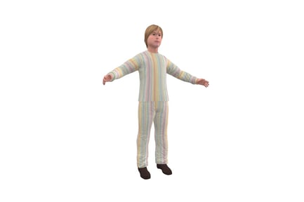 Preview: Boy in striped pajamas with outstretched arms