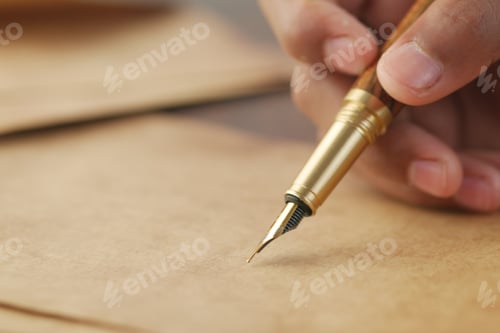 Preview: close up of writing with a fountain pen