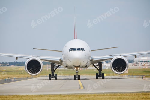 Preview: Airplane is taxiing to runway for take off