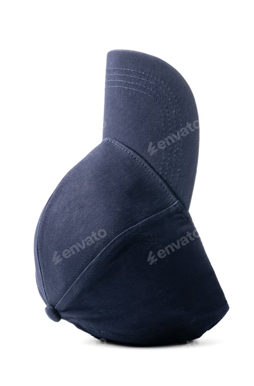 Preview: Navy Blue Baseball Cap on a White Background With Clear Lighting