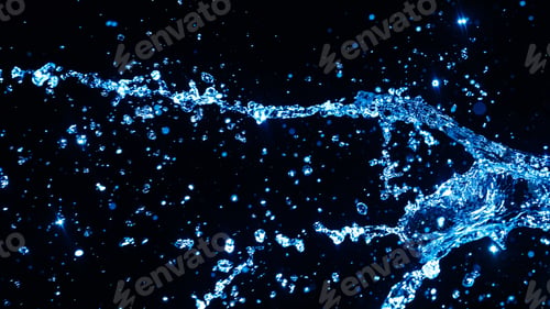 Preview: Blue Water Splash On Dark Background For Abstract Water Concept