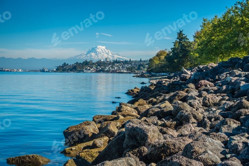 Preview: A View Of Mount Rainier From Ruston, Washington.