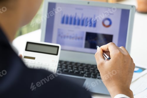 Preview: Accountant working financial investment on laptop, analyze business growth financial document data