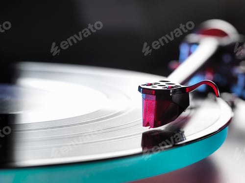 Preview: Close up of a vinyl record and stylus on turntable