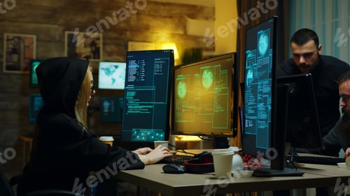 Preview: Hacker girl stealing information from people