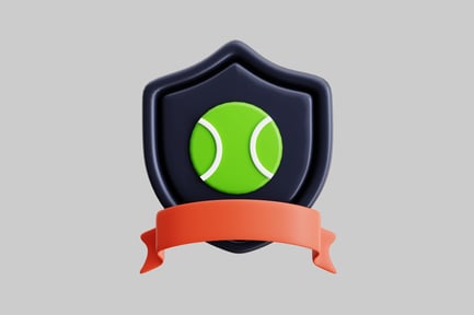 Preview: Tennis ball badge with ribbon