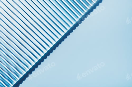 Preview: Striped ribbed diagonal glass on blue background