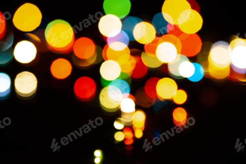 Preview: colored blurred bokeh christmas garlands