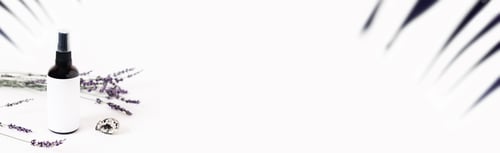 Preview: Dark Bottle with White Label and Lavender