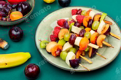 Preview: Colorful Fruit Skewers and Fresh Summer Fruits