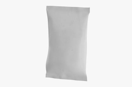 Preview: Blank Foil Food Pouch - Popcorn or Snack Package Mockup
