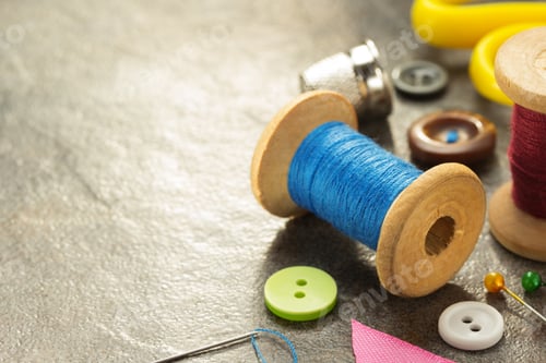 Preview: sewing tools and accessories on table