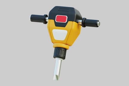 Preview: Yellow concrete jackhammer tool