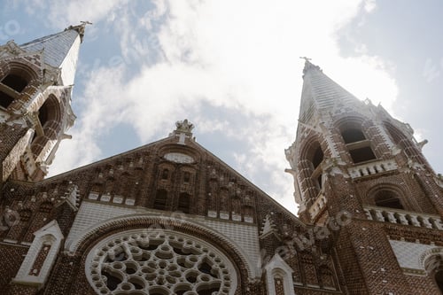 Preview: Beautiful old building with towers and blue sky