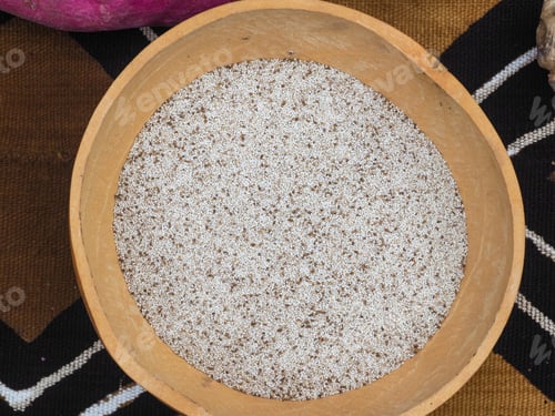 Preview: teff grain flat lay photo on african background
