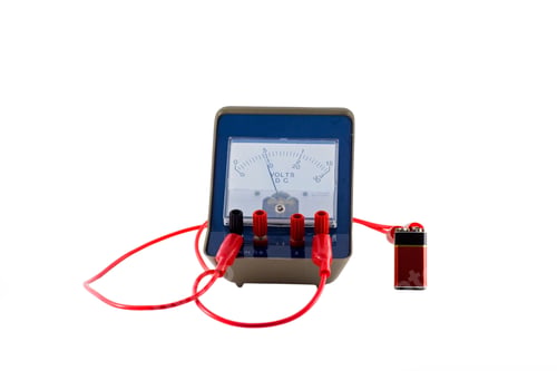 Preview: Physical instruments for measuring voltmeter isolated on a white background