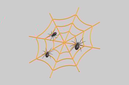 Preview: Spooky Cobweb with Black Spiders