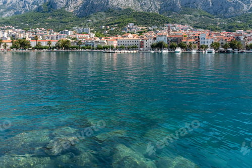 Preview: View of Makarska, a town located on Croatia coastline and popular tourist destination in summer