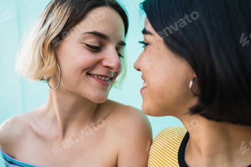 Preview: Loving lesbian couple spending good time together,