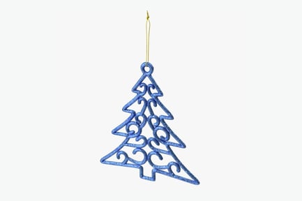 Vista previa: Adorno para árbol de Navidad con diseño de volutas azules