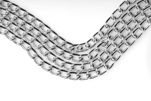 Preview: Chain Heap - Abstract Metal Background. Collection Silver Jewelry Chains On An Isolated Black