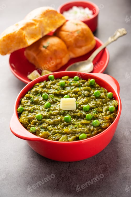 Preview: Hariyali green Pav bhaji is a variation of a traditional pav bhaji made using leafy vegetables