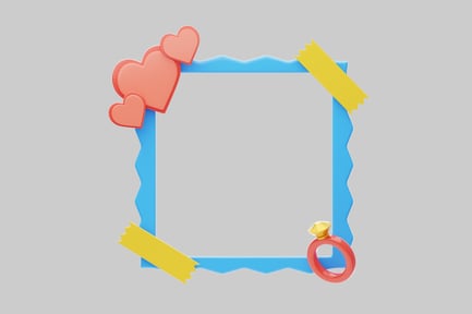 Preview: Valentine frame with hearts ring