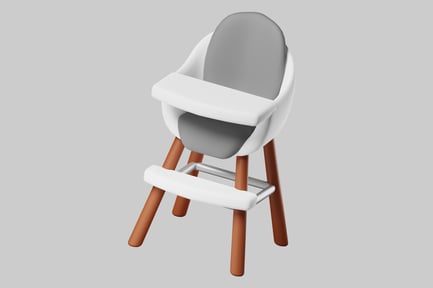 Preview: Minimalist baby high chair wood