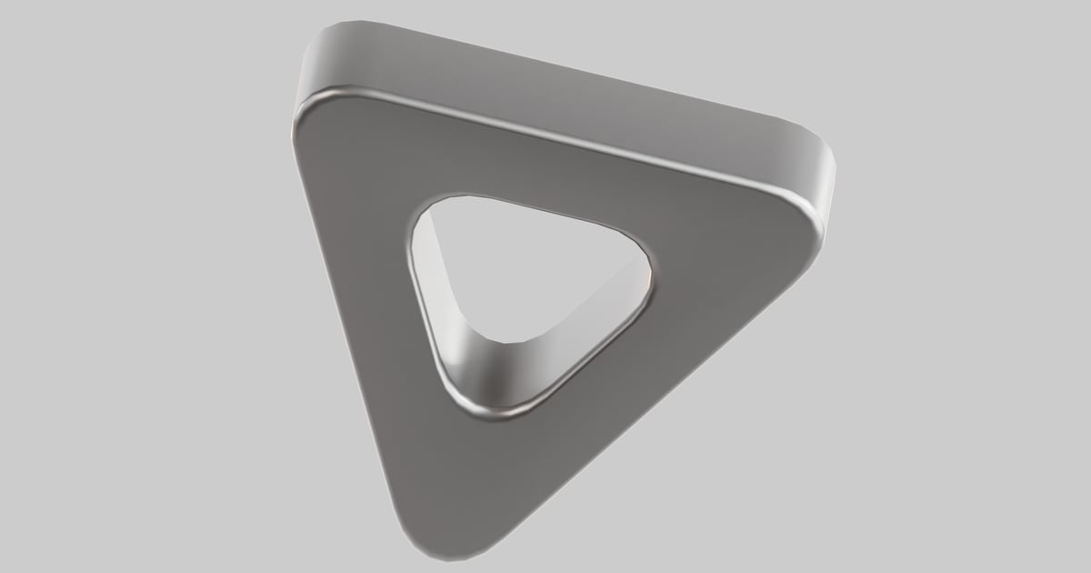 Rounded triangular frame 3D, Incl. triangle & frame - Envato