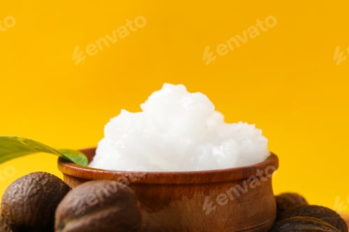 Preview: Concept of skin care cosmetics, Shea butter, close up