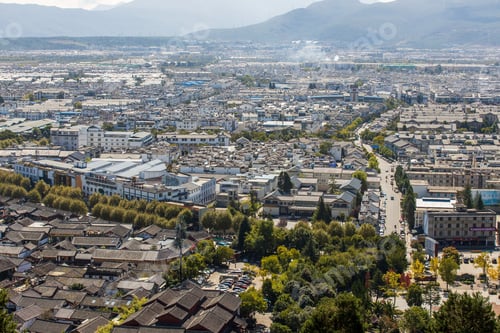Preview: Rooftop view of Shangrila Old town Yunnan China