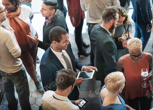 Visualização: Conceito de conversação de conexão de conferência Corporativo