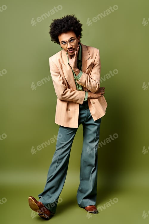 Preview: Dapper afro-american executive strikes a pose
