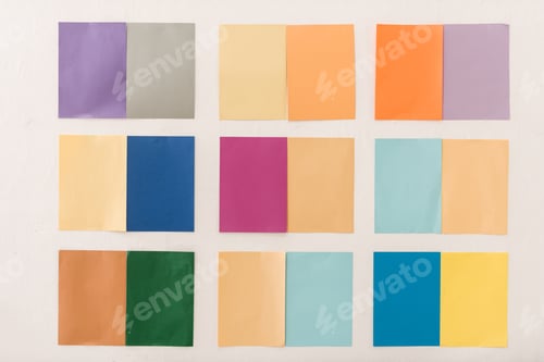 Preview: color palette on wall in modern office