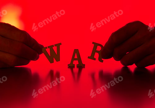 Preview: WAR letters on red background