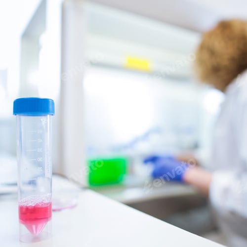Preview: portrait of a female researcher doing research in a lab (shallow