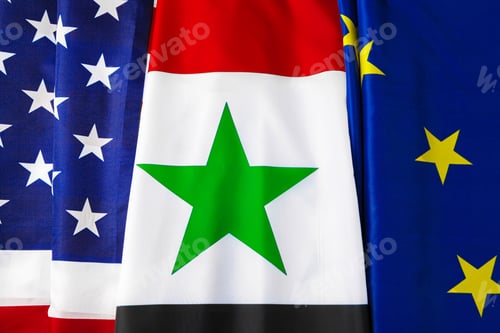 Preview: Flags of USA, Syria and EU together