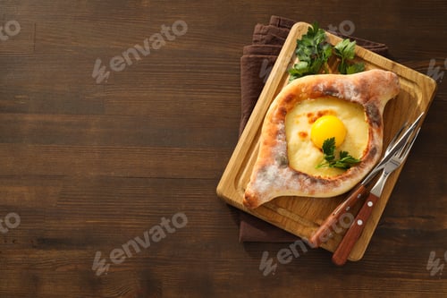 Preview: National Georgian cuisine food, flour product - Khachapuri