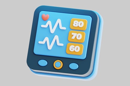 Preview: Digital display with a heartbeat line and a heart symbol