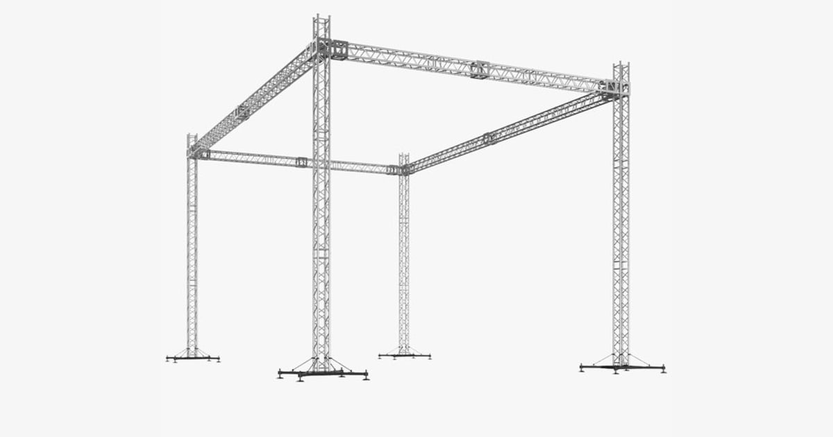 Stage Truss Rigging System 3D, Incl. stage & concert - Envato