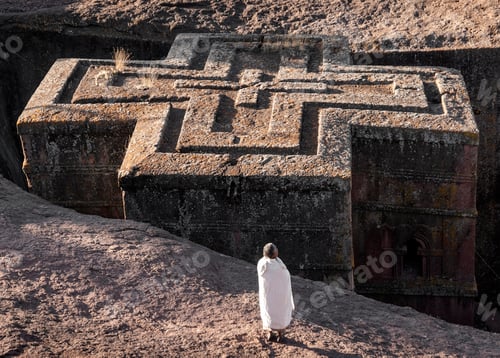 Preview: lalibela ancient rock-cut monolithic churches landmark heritage site in ethiopia