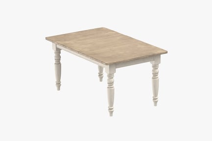 Preview: Farmhouse Dining Table with Turned Legs