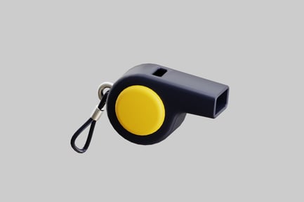Preview: Black sports whistle with yellow button