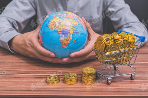 Preview: Business ideas to make money around the world Earth holding in human hands