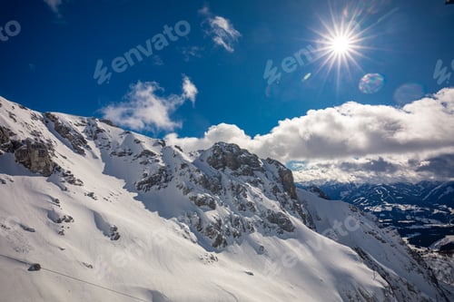 Preview: The snowy winter panorama of Dachstein Alps, Austria